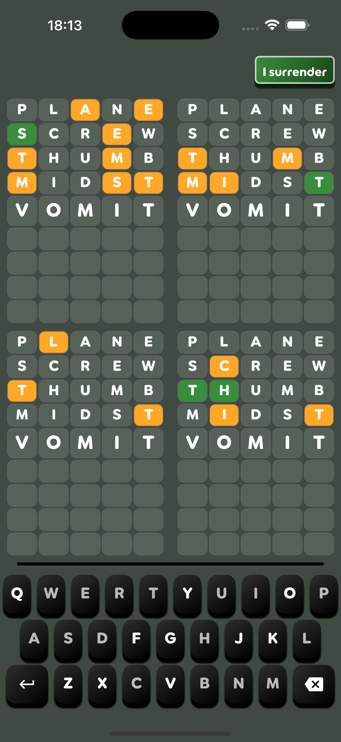 Four words - dark mode